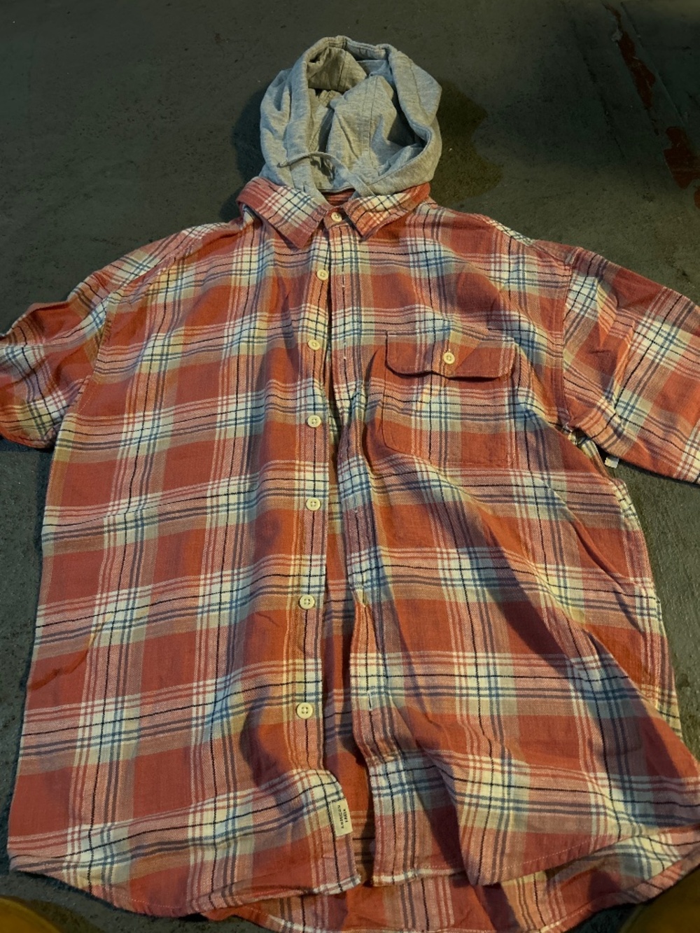 Vintage American Eagle Wool Button-Up with Hood
